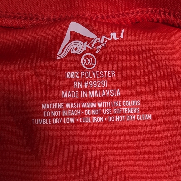 NWT Kanu Surf XXL Rash guard, Red - Picture 3 of 4
